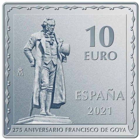 Moneda 2021 Goya. La Cometa. 10 euros. Plata color.