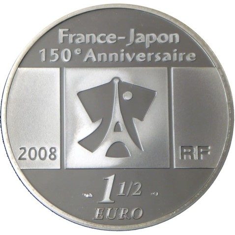 Francia 1 1/2 € 2008 Francia-Japón. Pintura Japonesa.