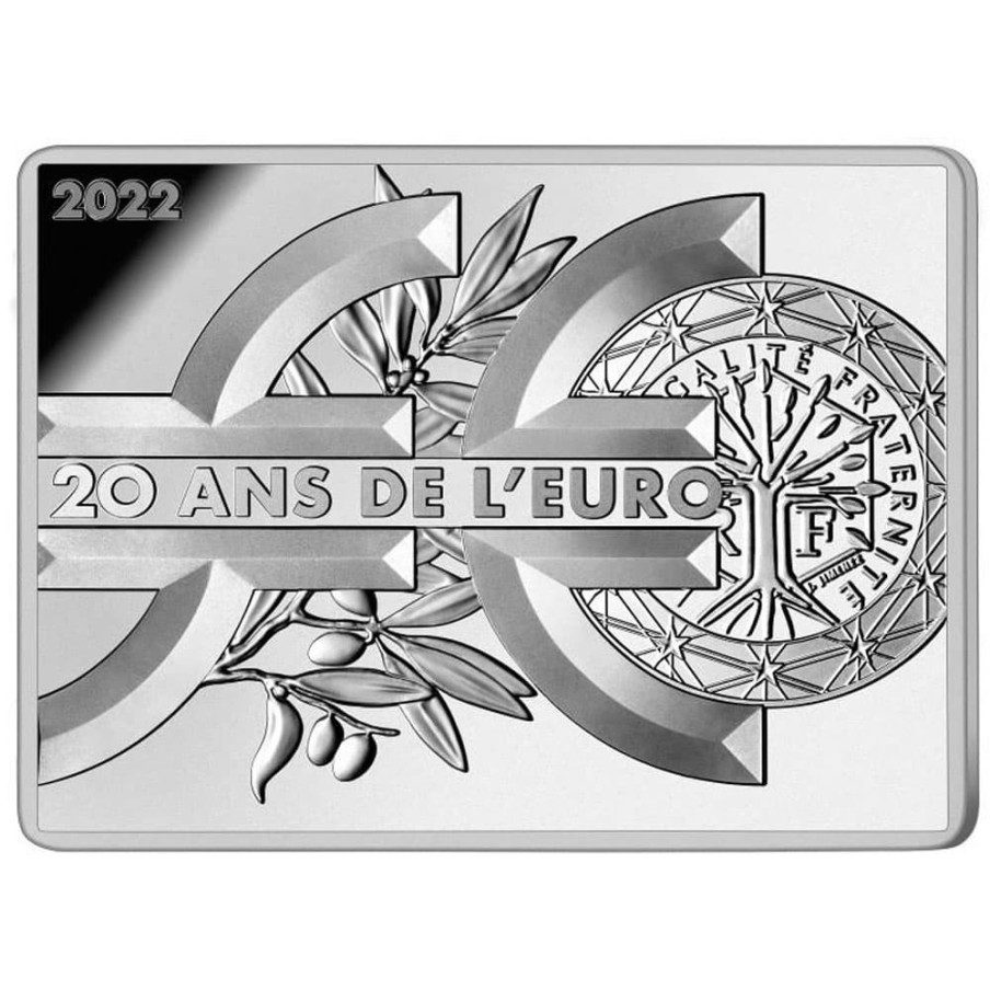 Francia 10€ 2022 Semeuse. 20 años del Euro. Plata