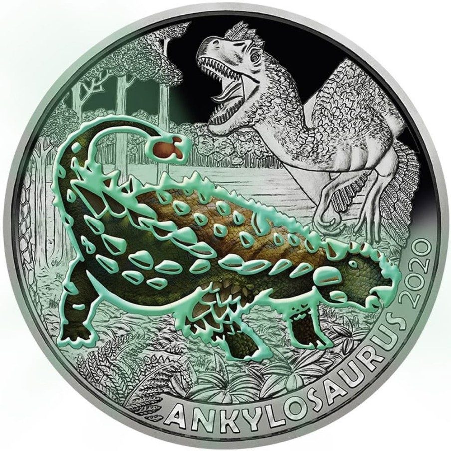 moneda Austria 3 Euros Dino-Taler 2020 Ankylosaurus.