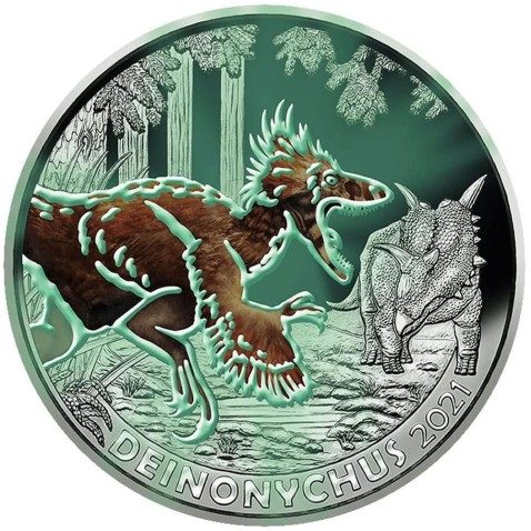 moneda Austria 3 Euros Dino-Taler 2021 Deinonychus.