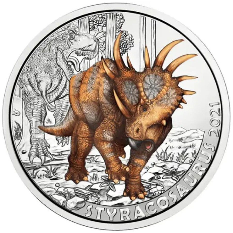 moneda Austria 3 Euros Dino-Taler 2021 Styracosaurus.