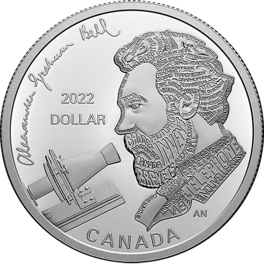Canada 1$ 2022 Alexander Graham Bell. Plata Proof.