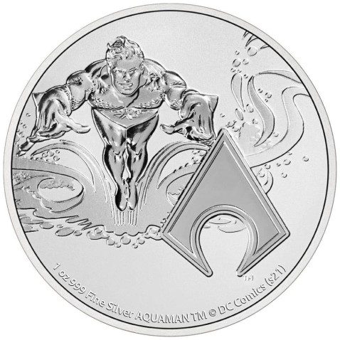 Moneda onza de plata 2$ Niue Aquaman 2022.