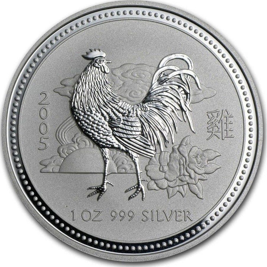 Moneda onza de plata 1$ Australia Lunar Gallo 2005