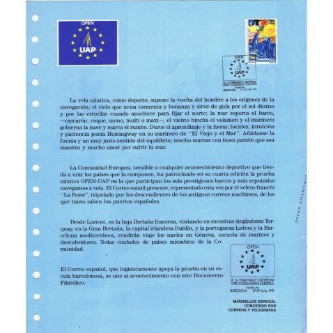 1991 Documento 17 Regata Open UAP Comunidad Europea.