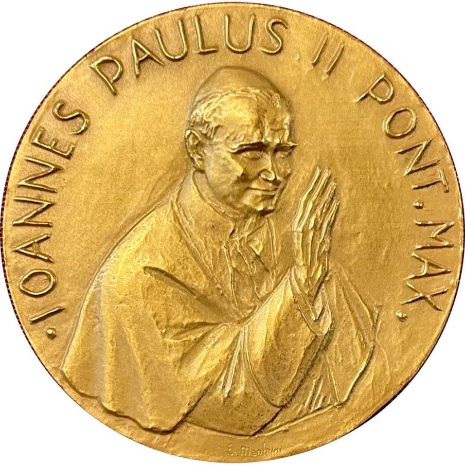 Medalla Vaticano Papa Juan Pablo II Visita Africa 1990. Verde
