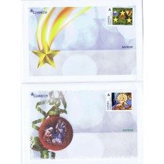 Colección 18 Sobres y Postal Sello Personalizado Navidad.