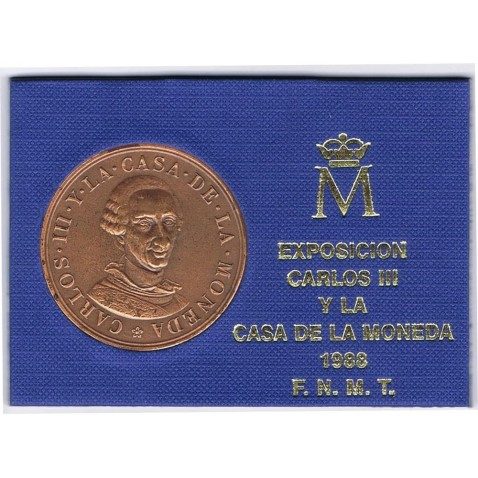 Medalla FNMT Bicentenario Carlos III. Cobre. En estuche