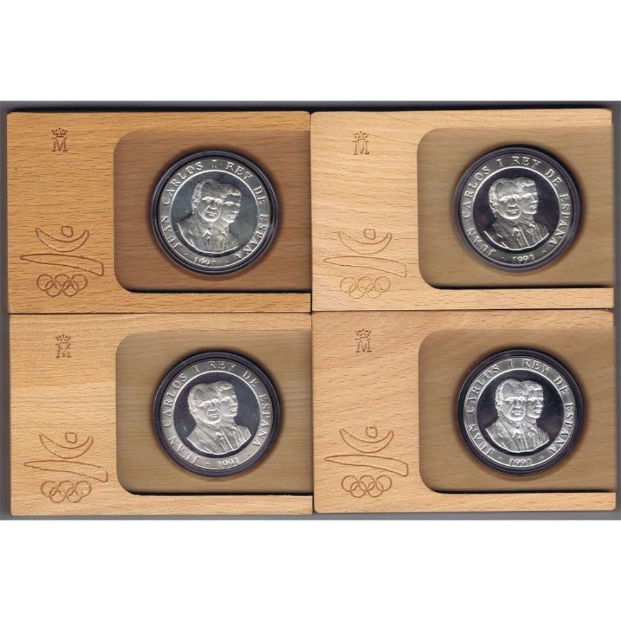 2000 Pesetas Barcelona'92 1991 Serie III. 4 valores. Plata FDC