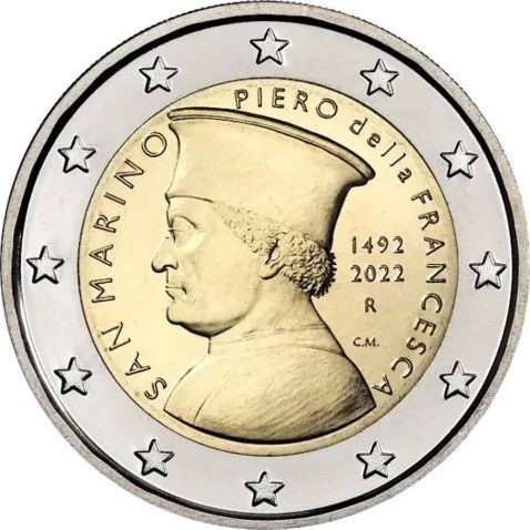 moneda conmemorativa 2 euros San Marino 2022 Della Francesca.