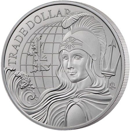 Moneda onza de plata One Pound Santa Helena 2022 Trade Dollar.