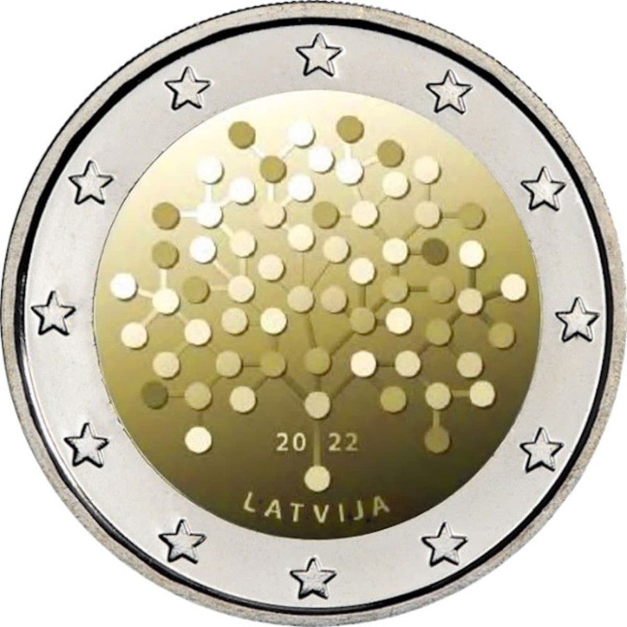 moneda conmemorativa 2 euros Letonia 2022 Banco de Letonia