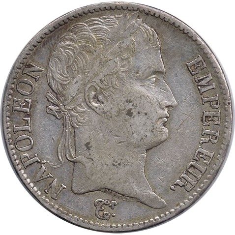 Moneda de plata 5 Francos Francia 1812 K Napoleón.