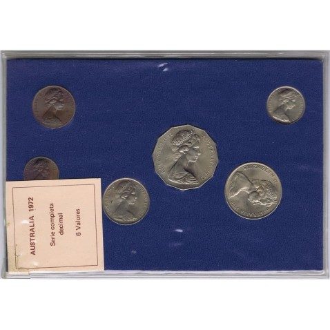 Estuche monedas Australia 1972 centavos.