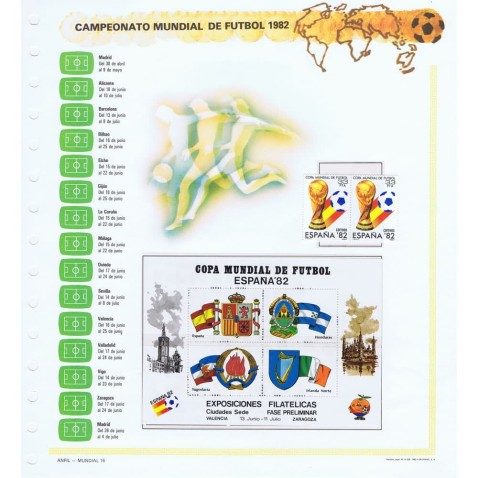Colección Hojitas Recuerdo Mundial Futbol España 82.