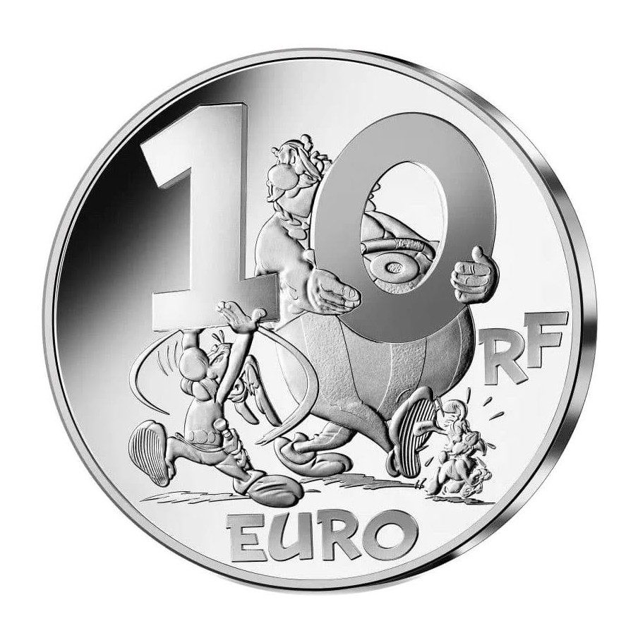 Francia 10€ 2022 Asterix y El Griffon. Plata color.
