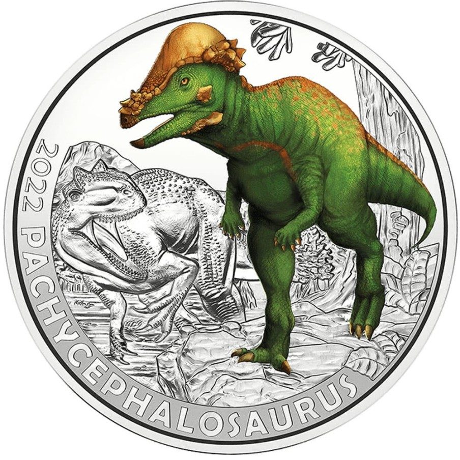 moneda Austria 3 Euros Dino-Taler 2022 Pachycephalosaurus.