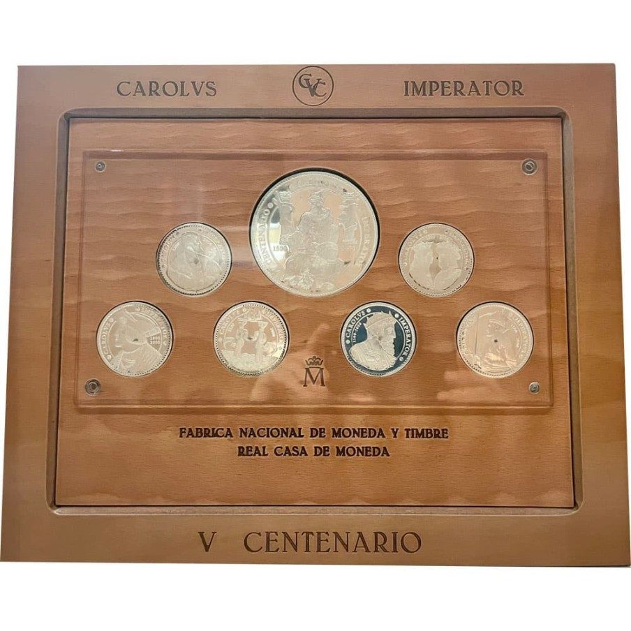 V Centenario Carlos V 2000. 7 monedas. Plata.