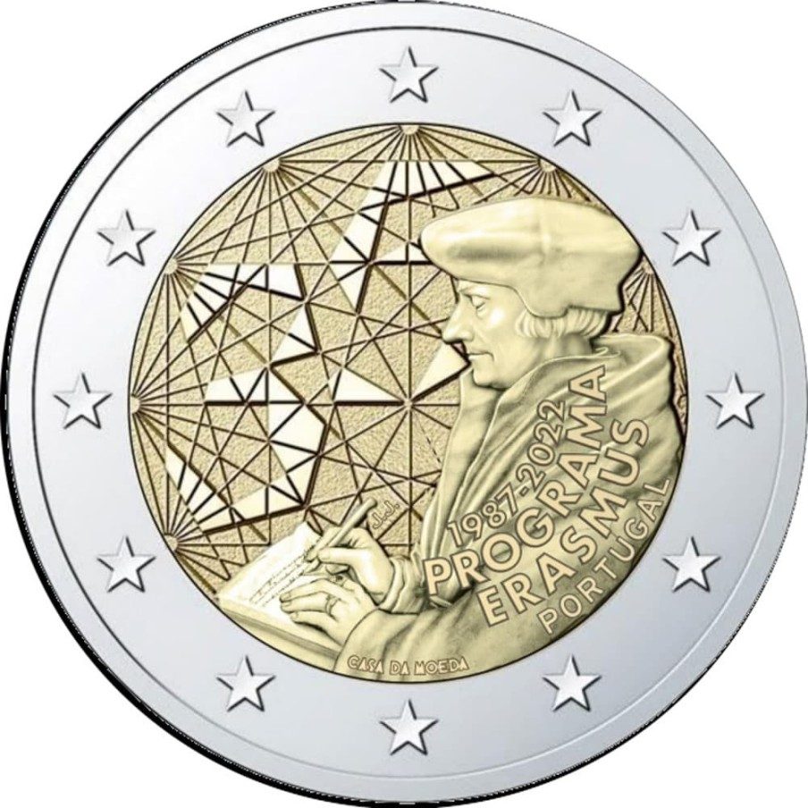 moneda Portugal 2 euros 2022 ERASMUS.