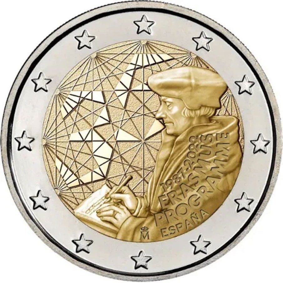 moneda España 2 euros 2022 ERASMUS.