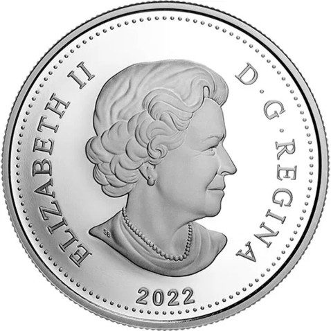 Canada 1$ 2022 Jubileo Platino Isabel II. Plata Proof.