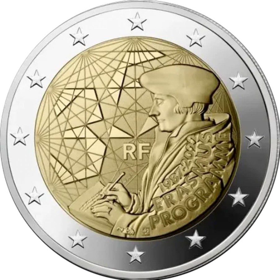 moneda Francia 2 euros 2022 ERASMUS.