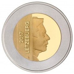 Luxemburgo 5 euros 2017 Ranita verde. Plata y Oro Nórdico.