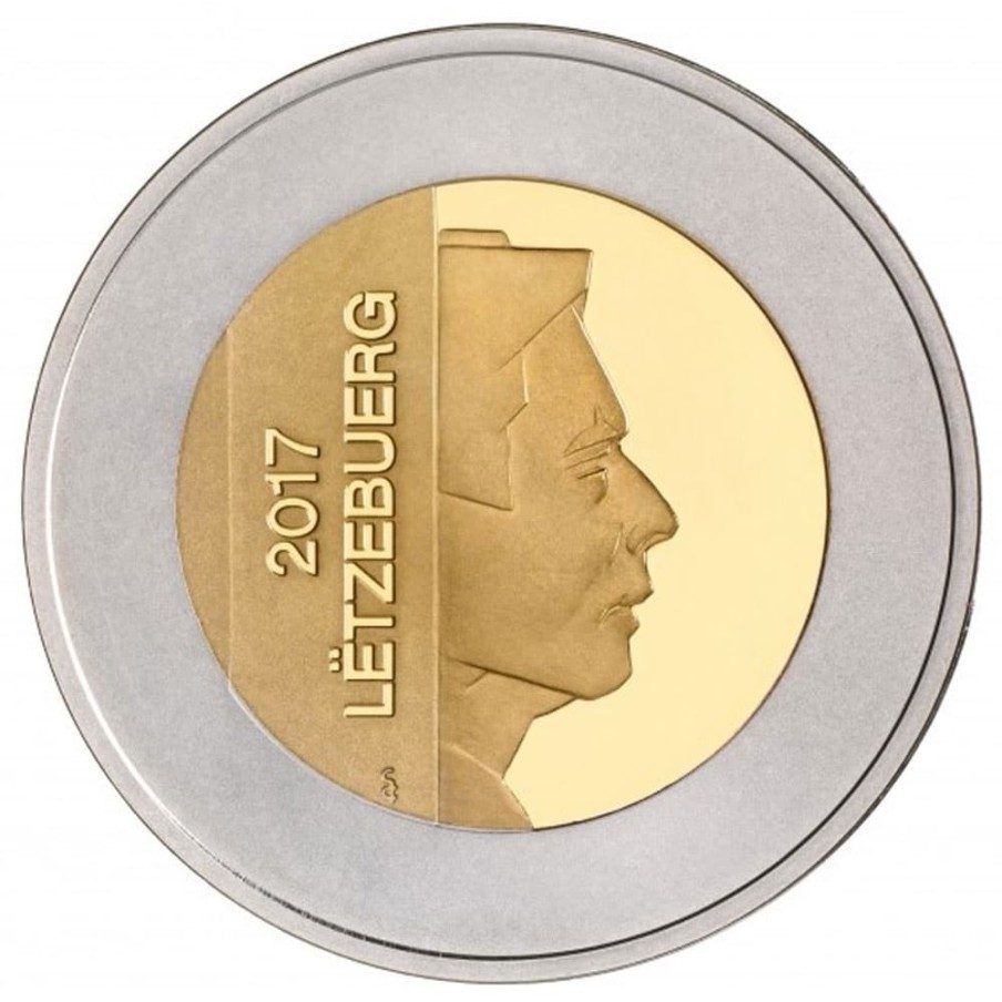 Luxemburgo 5 euros 2017 Ranita verde. Plata y Oro Nórdico.