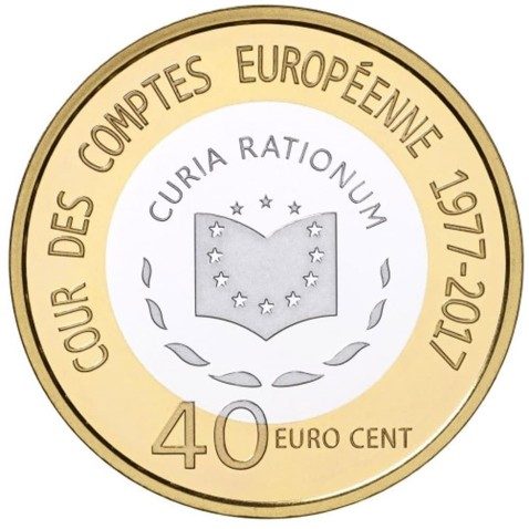 Luxemburgo 40 céntimos 2017 Tribunal Cuentas. Plata, Oro Nórdico
