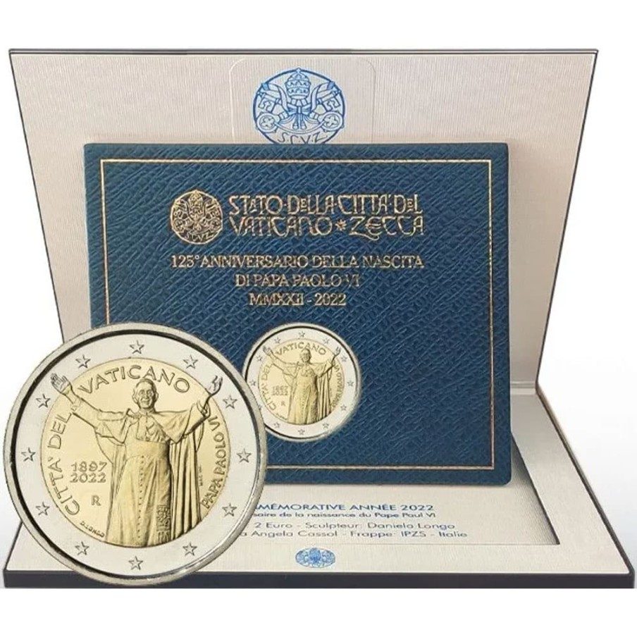 moneda conmemorativa 2 euros Vaticano 2022 Pablo VI
