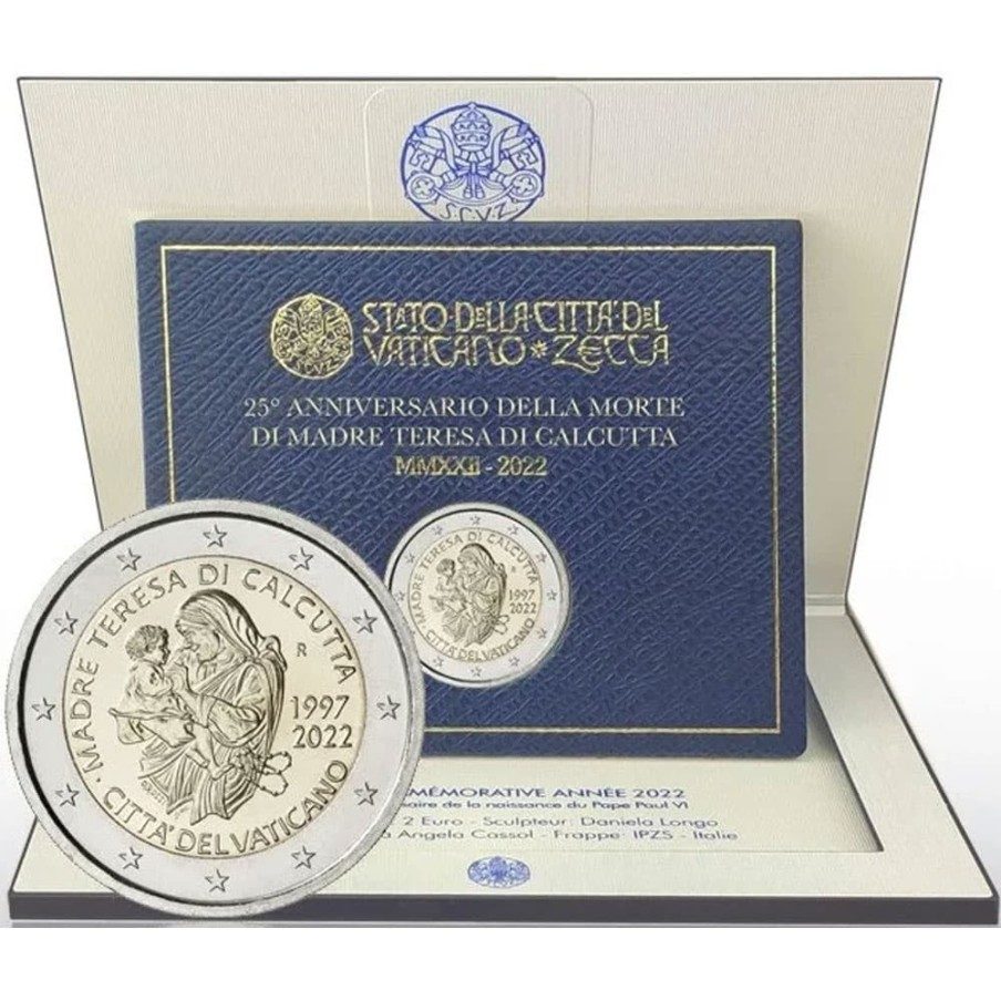 moneda conmemorativa 2 euros Vaticano 2022 Teresa de Calcuta