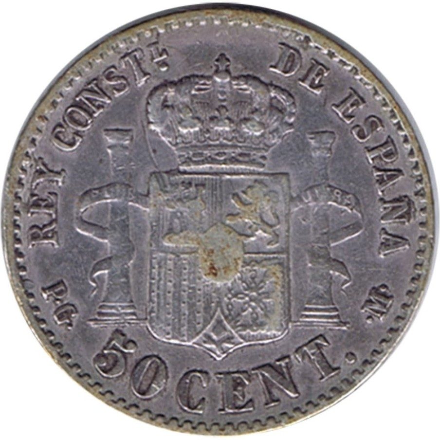 50 céntimos Plata 1892 *92 Alfonso XIII PG M.
