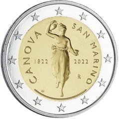 moneda conmemorativa 2 euros San Marino 2022 Canova