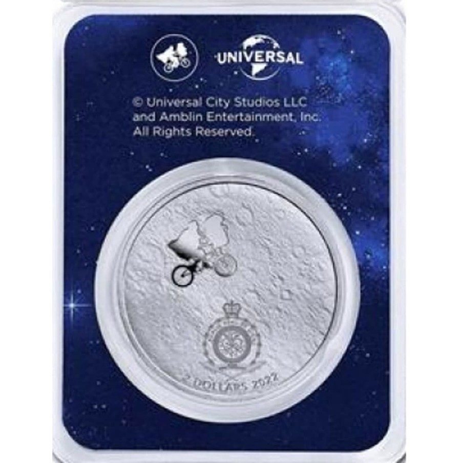 Moneda onza de plata 2$ Niue E.T. sudadera Roja 2022.