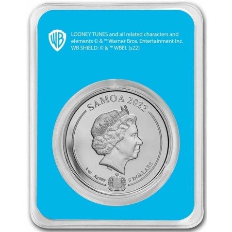 Moneda onza de plata 5$ Samoa Pato Lucas 2022 Color