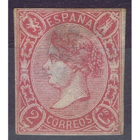 Sello de España nº069 Isabel II. 2 Cuartos Carmín. Usado