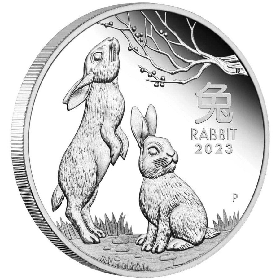 Moneda onza de plata 1$ Australia Año Lunar Conejo 2023