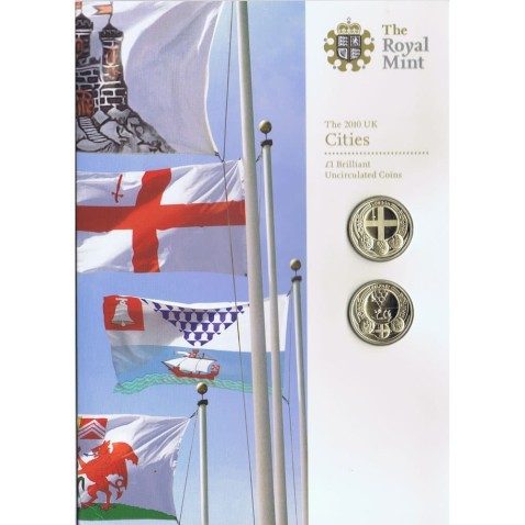 Monedas de Inglaterra 1 Pound Cities 2010. Cuproníquel.