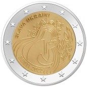 moneda conmemorativa 2 euros Estonia 2022 Ucrania