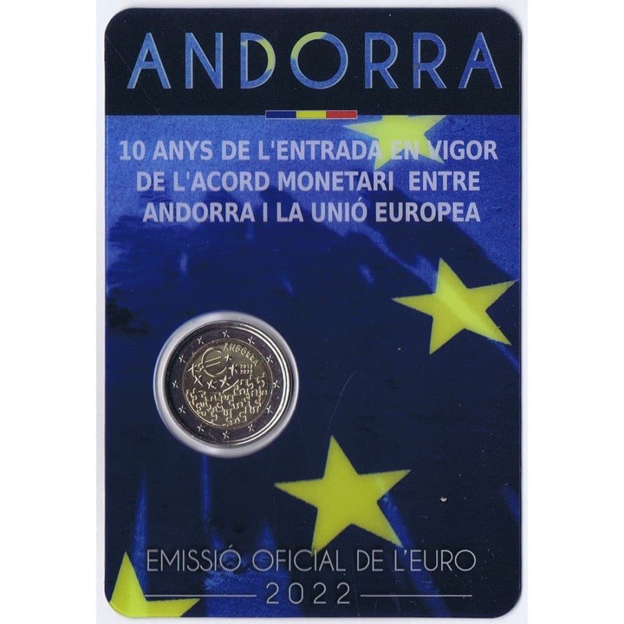 moneda conmemorativa 2 euros Andorra 2022 Acord Monetari. BU.