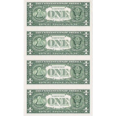 Estados Unidos 4 billetes unidos de 1 Dollar 2003 Washington.