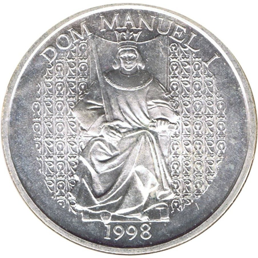 Moneda de Plata Portugal 1000 Escudos 1998 Dom Manuel.