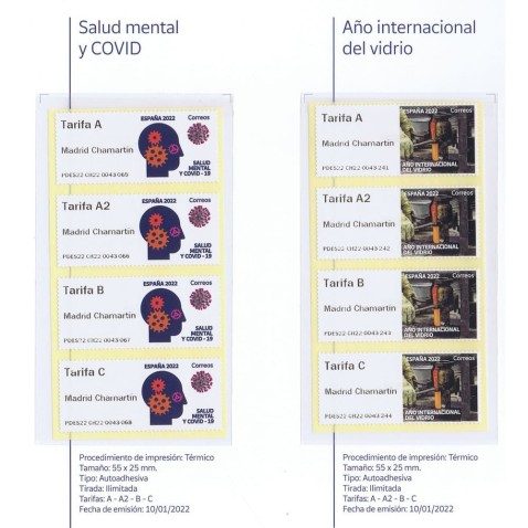 Etiquetas Franqueadoras ATM Año 2022 completo.