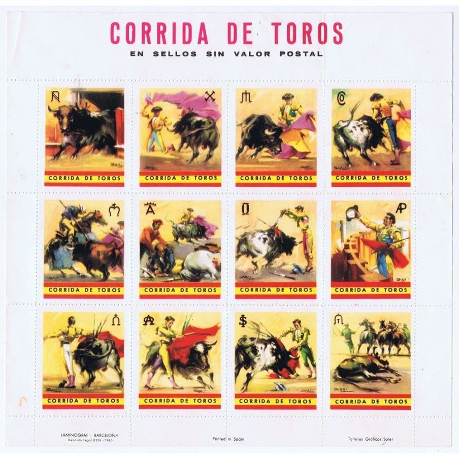 Hoja 12 Viñetas Corrida de toros 1960.