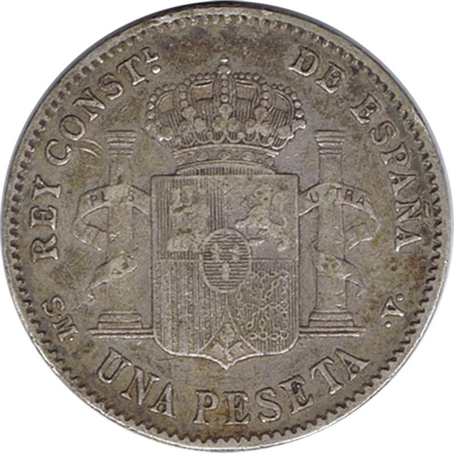 1 Peseta Plata 1900 *00 Alfonso XIII SM V.