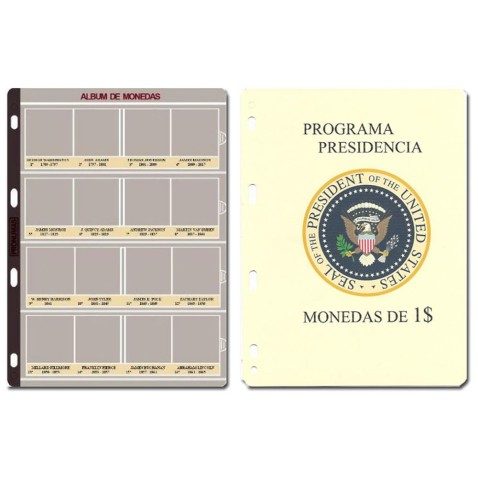 PRONUMAS Álbum monedas dólares Presidenciales 2007-2016