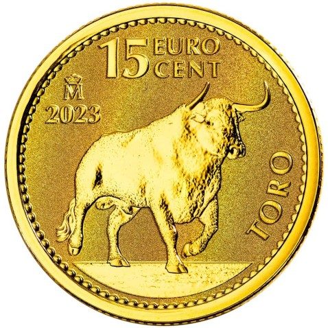 Moneda 1/10 Onza de oro 15 cts. de euro España 2023 Toro.