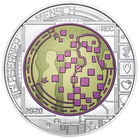 moneda Austria 25 Euros 2020 Big Data. Niobio.
