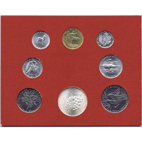 Estuche monedas Vaticano 1974. Pablo VI Año XII.